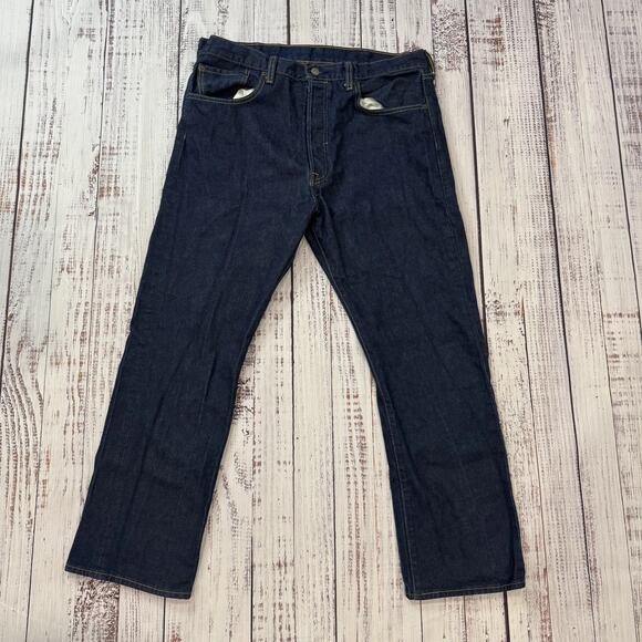 Levi's Other - Levi’s 501 STF Jeans Men 38x30 Dark Raw Denim Button Fly Straight Rigid VTG
